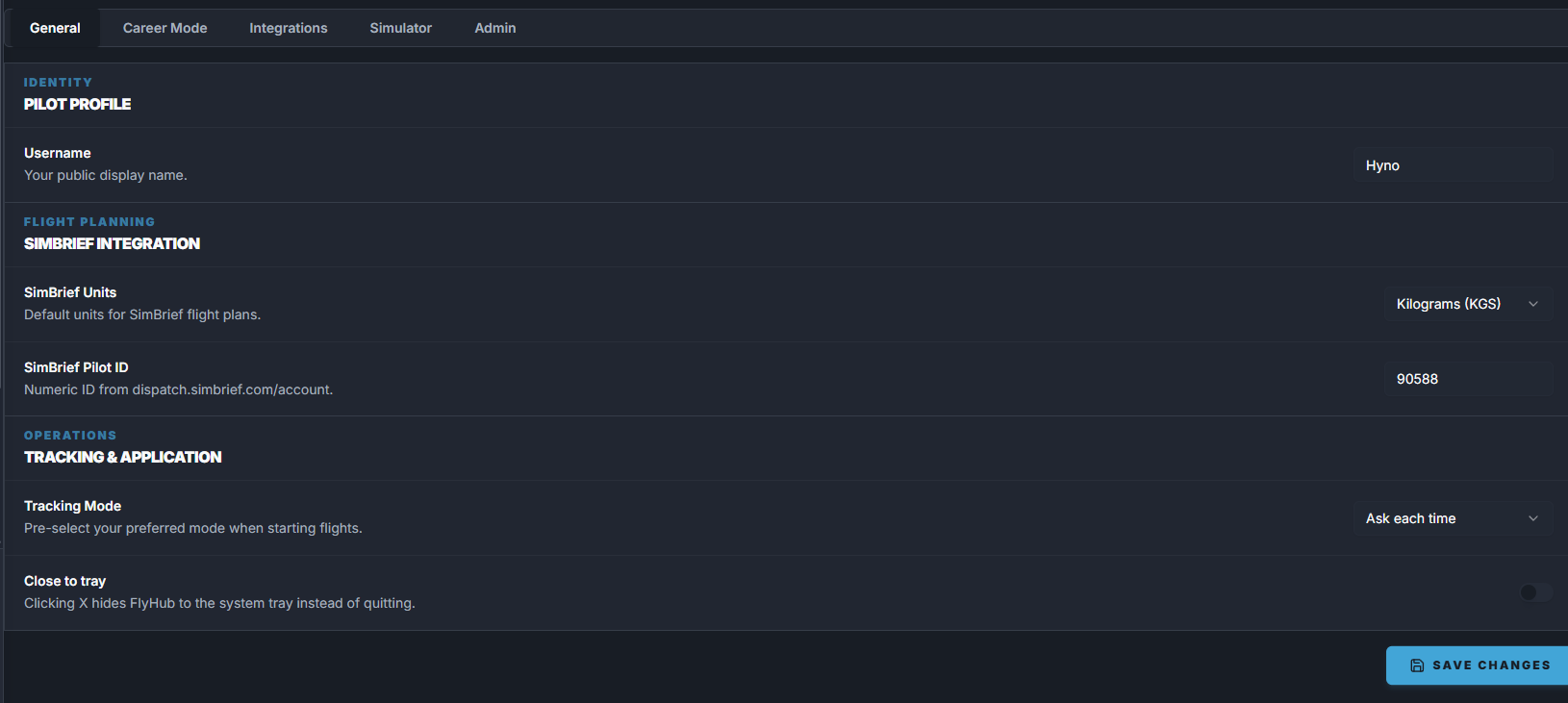 General Settings - FlyHub Wiki